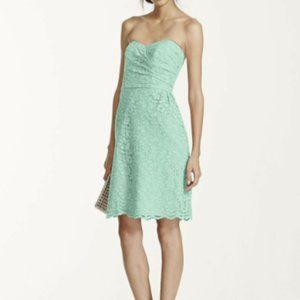 Strapless Mint Bridesmaid dress